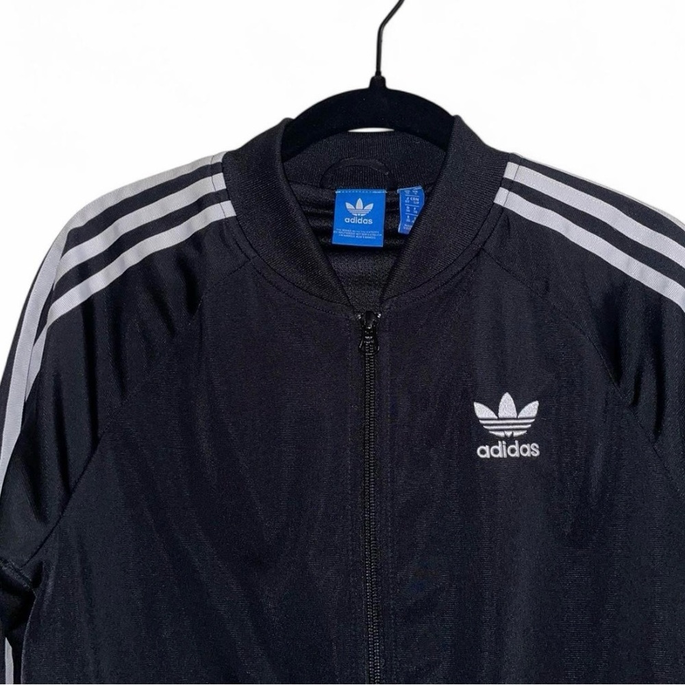 Black Adidas zip-up track/bomber jacket in size small - Picture 2 of 4